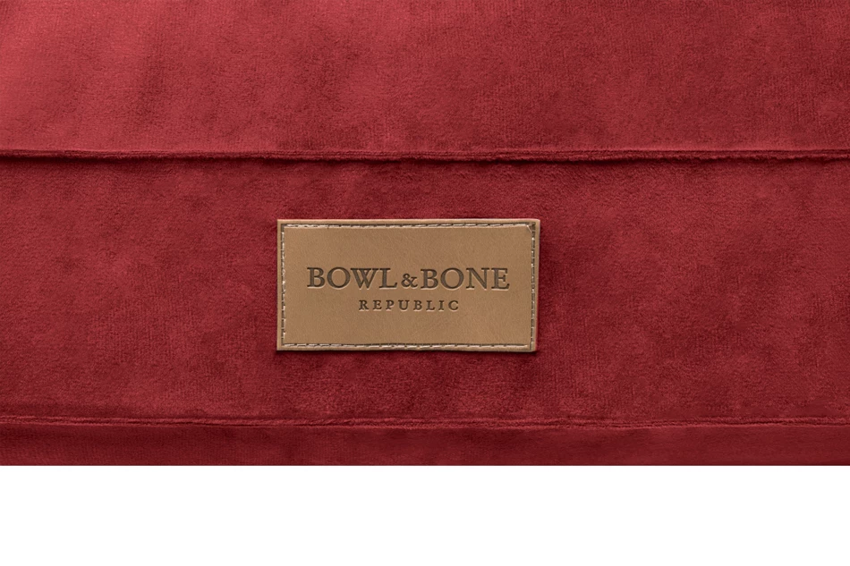 dog cushion red close-up