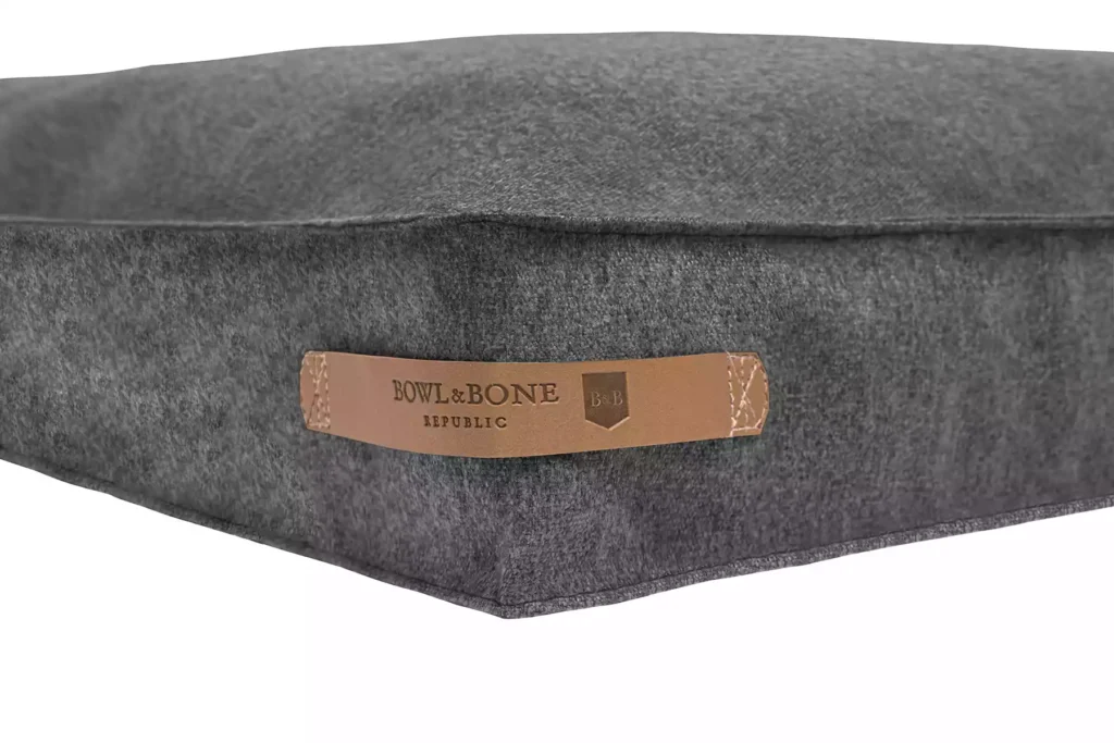 dog cushion graphite close-up