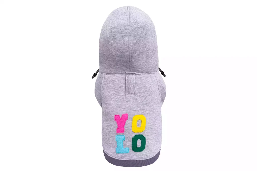 Dog hoodie |YOLO grey