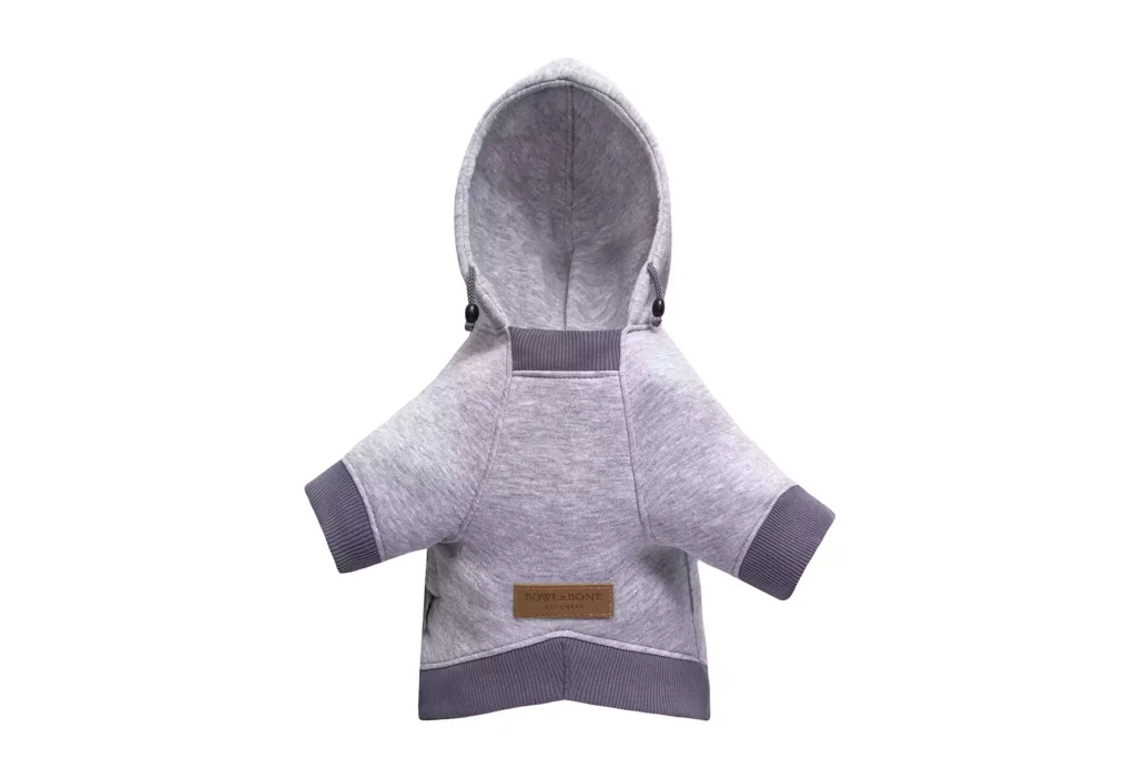 dog hoodie grey