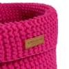cottom pink dog toy basket close-up