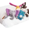 dog sleeping bag cream with toys