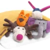 dog sleeping bag yellow with toys