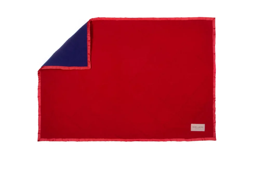 dog blanket red-navy