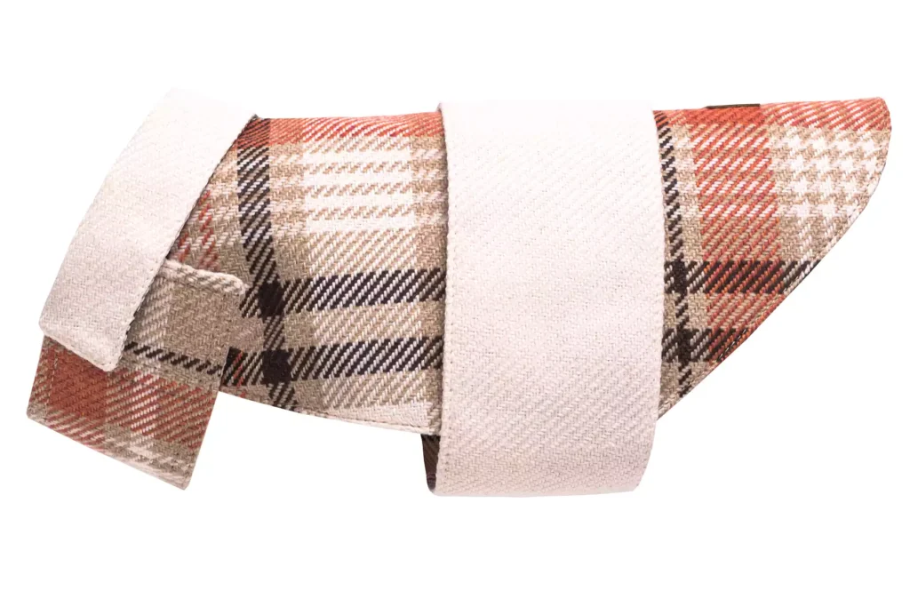 dog coat orange side view