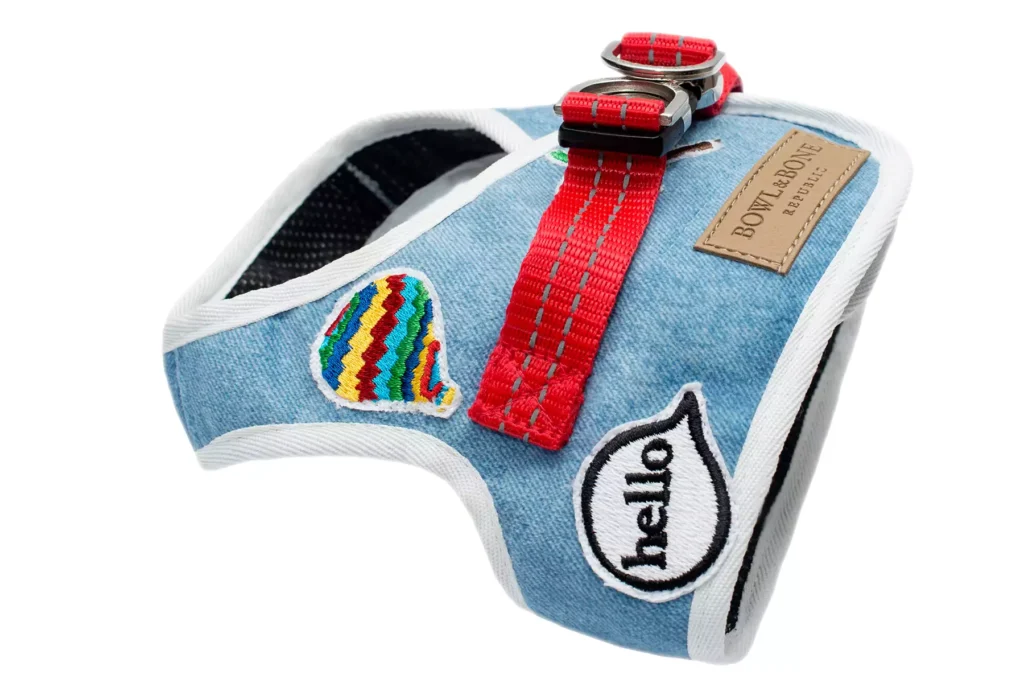 dog harness denim blue