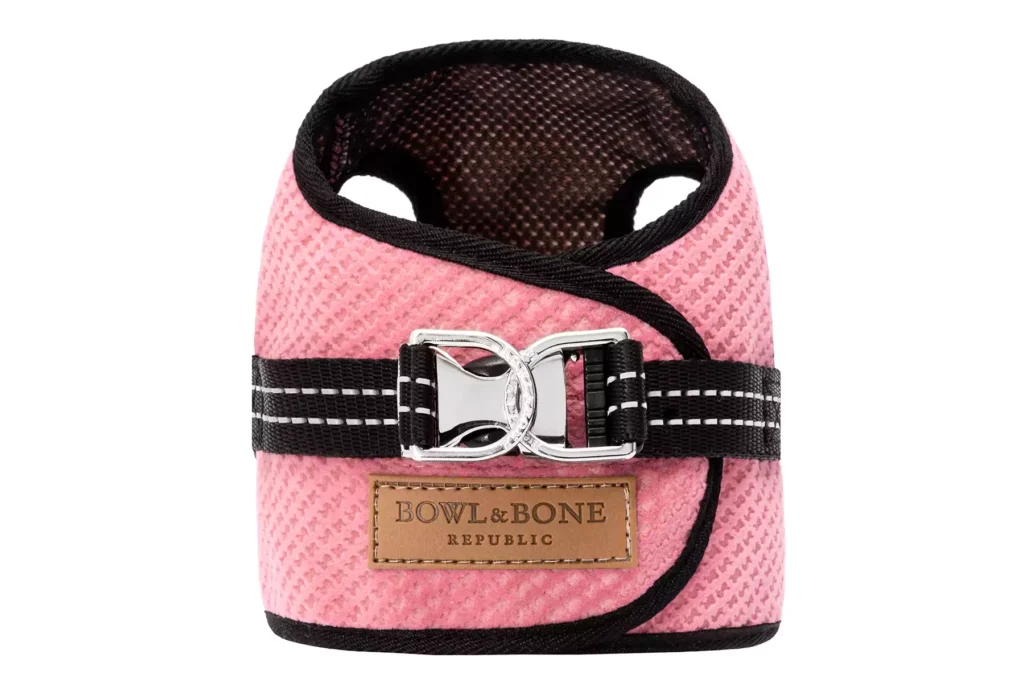 pink dog harness