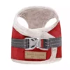red winter dog harness