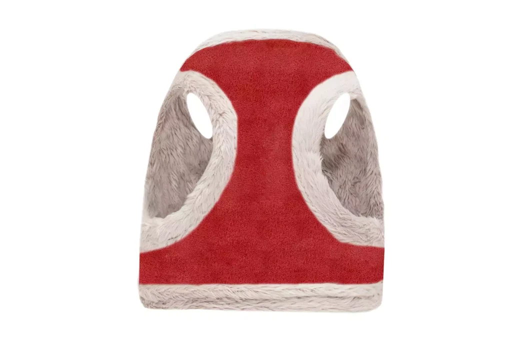 red winter dog harness