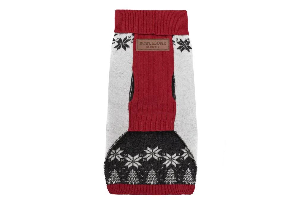 dog sweater reindeer red-beige